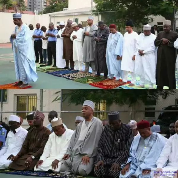 Saraki Prays With Other Senators In Lagos (Photos)